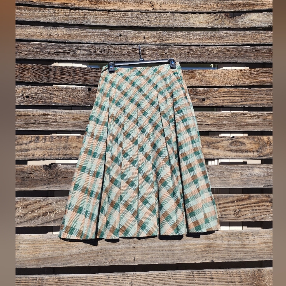 Vintage Alex Coleman California Pleated Wool Blend Skirt.